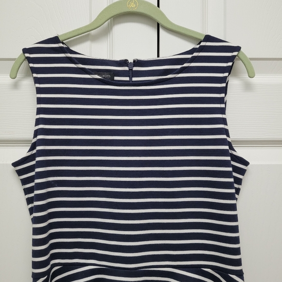 Talbots Dark Navy & White Striped Skater Dress - Picture 2 of 8